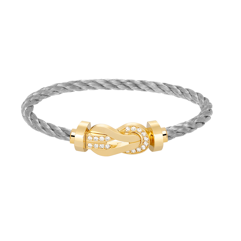 [Glitter Jewelry]CHANCE LARGE 8 FIGURE BUCKLE HALF DIAMOND BRACELET GOLD