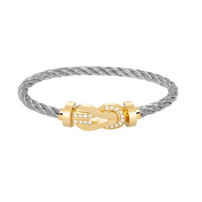 [Glitter Jewelry]CHANCE LARGE 8 FIGURE BUCKLE HALF DIAMOND BRACELET GOLD