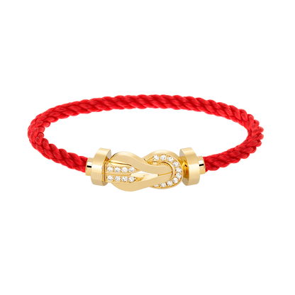 [Glitter Jewelry]CHANCE LARGE 8 FIGURE BUCKLE HALF DIAMOND BRACELET GOLD