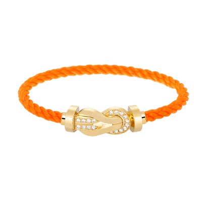 [Glitter Jewelry]CHANCE LARGE 8 FIGURE BUCKLE HALF DIAMOND BRACELET GOLD