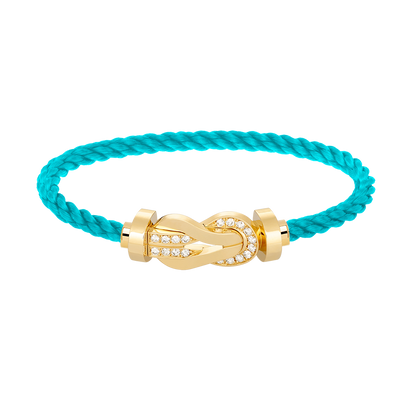 [Glitter Jewelry]CHANCE LARGE 8 FIGURE BUCKLE HALF DIAMOND BRACELET GOLD