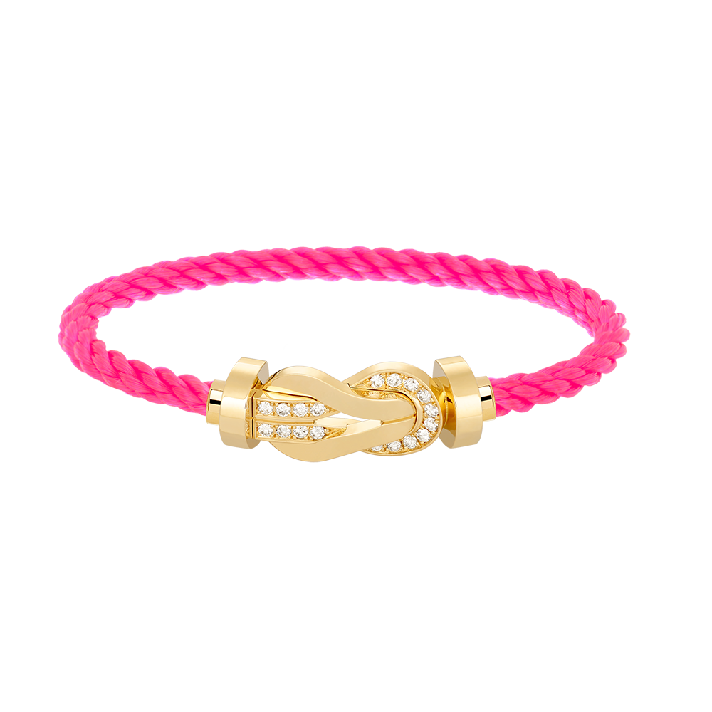 [Glitter Jewelry]CHANCE LARGE 8 FIGURE BUCKLE HALF DIAMOND BRACELET GOLD