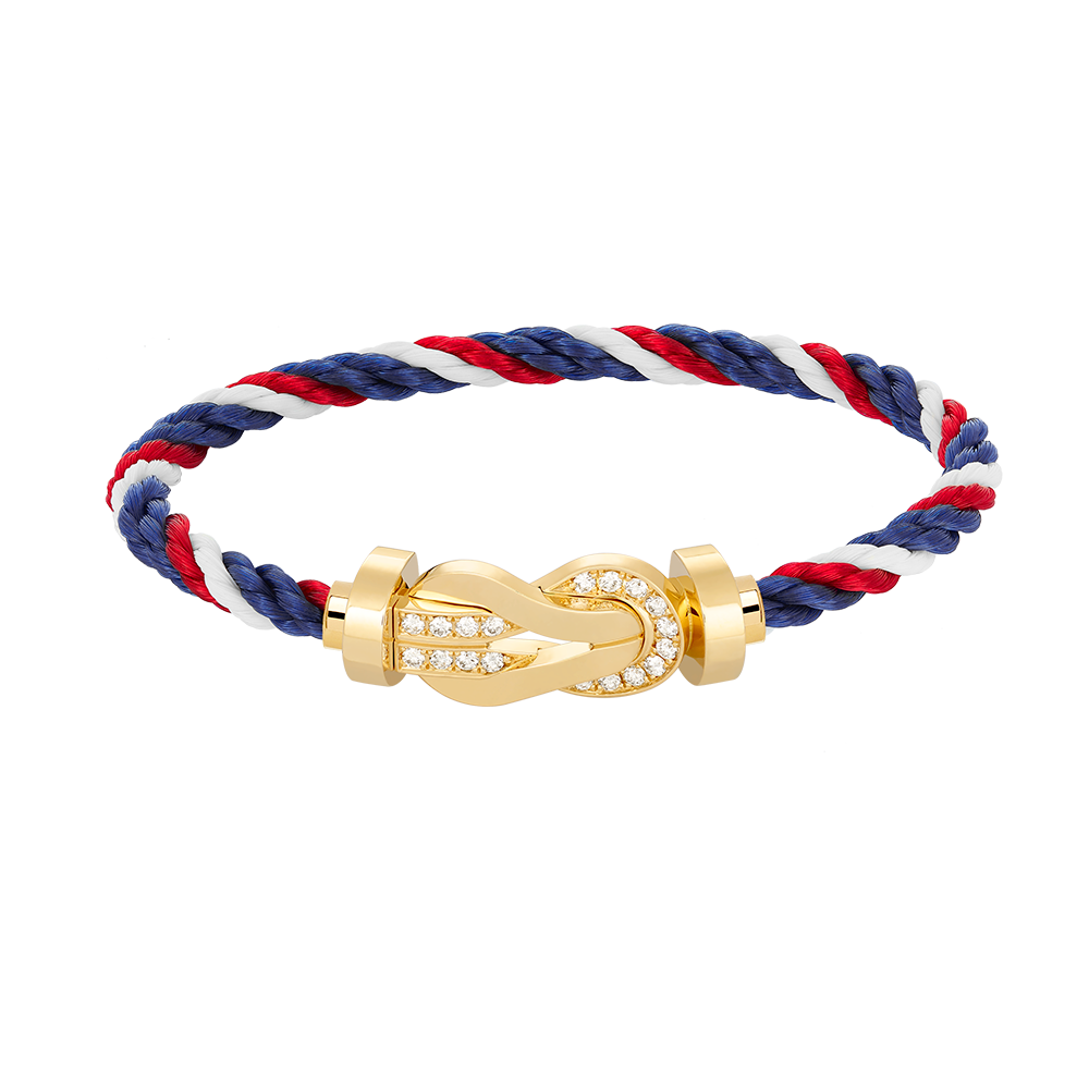 [Glitter Jewelry]CHANCE LARGE 8 FIGURE BUCKLE HALF DIAMOND BRACELET GOLD