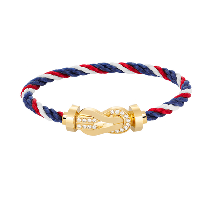 [Glitter Jewelry]CHANCE LARGE 8 FIGURE BUCKLE HALF DIAMOND BRACELET GOLD
