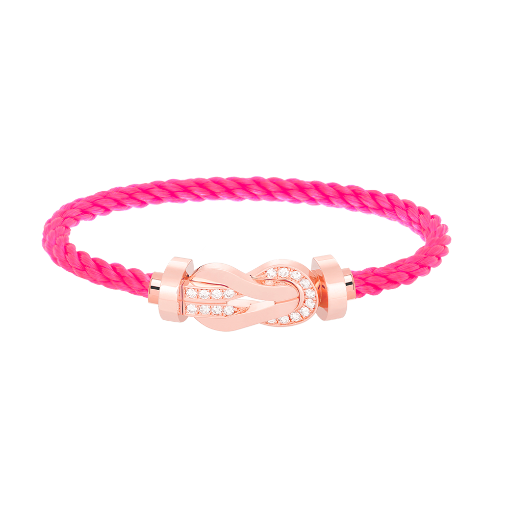 [Glitter Jewelry]CHANCE LARGE 8 FIGURE BUCKLE HALF DIAMOND BRACELET ROSE GOLD