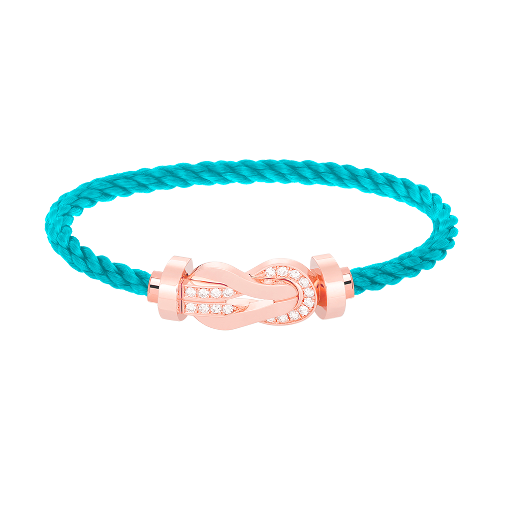 [Glitter Jewelry]CHANCE LARGE 8 FIGURE BUCKLE HALF DIAMOND BRACELET ROSE GOLD