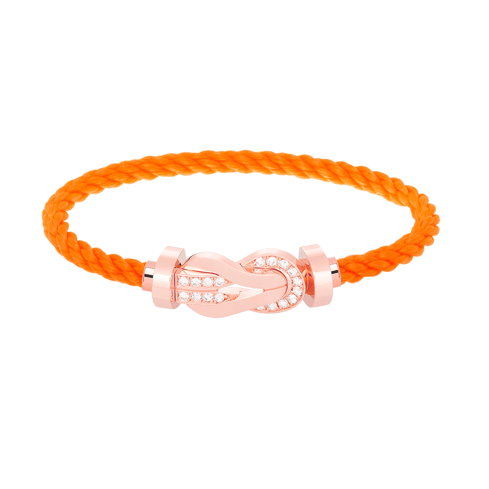 [Glitter Jewelry]CHANCE LARGE 8 FIGURE BUCKLE HALF DIAMOND BRACELET ROSE GOLD