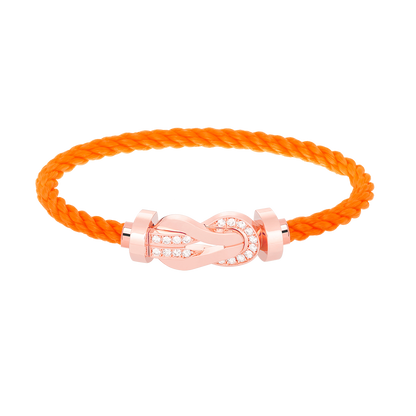 [Glitter Jewelry]CHANCE LARGE 8 FIGURE BUCKLE HALF DIAMOND BRACELET ROSE GOLD