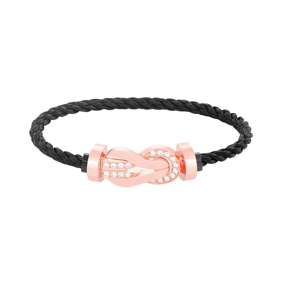[Glitter Jewelry]CHANCE LARGE 8 FIGURE BUCKLE HALF DIAMOND BRACELET ROSE GOLD