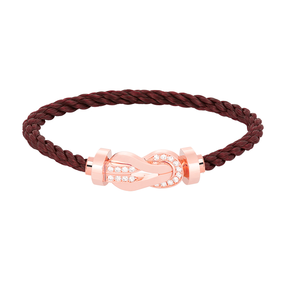 [Glitter Jewelry]CHANCE LARGE 8 FIGURE BUCKLE HALF DIAMOND BRACELET ROSE GOLD