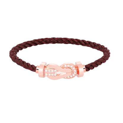 [Glitter Jewelry]CHANCE LARGE 8 FIGURE BUCKLE HALF DIAMOND BRACELET ROSE GOLD