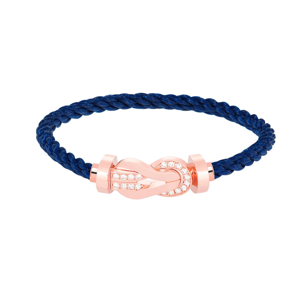 [Glitter Jewelry]CHANCE LARGE 8 FIGURE BUCKLE HALF DIAMOND BRACELET ROSE GOLD