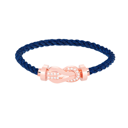 [Glitter Jewelry]CHANCE LARGE 8 FIGURE BUCKLE HALF DIAMOND BRACELET ROSE GOLD