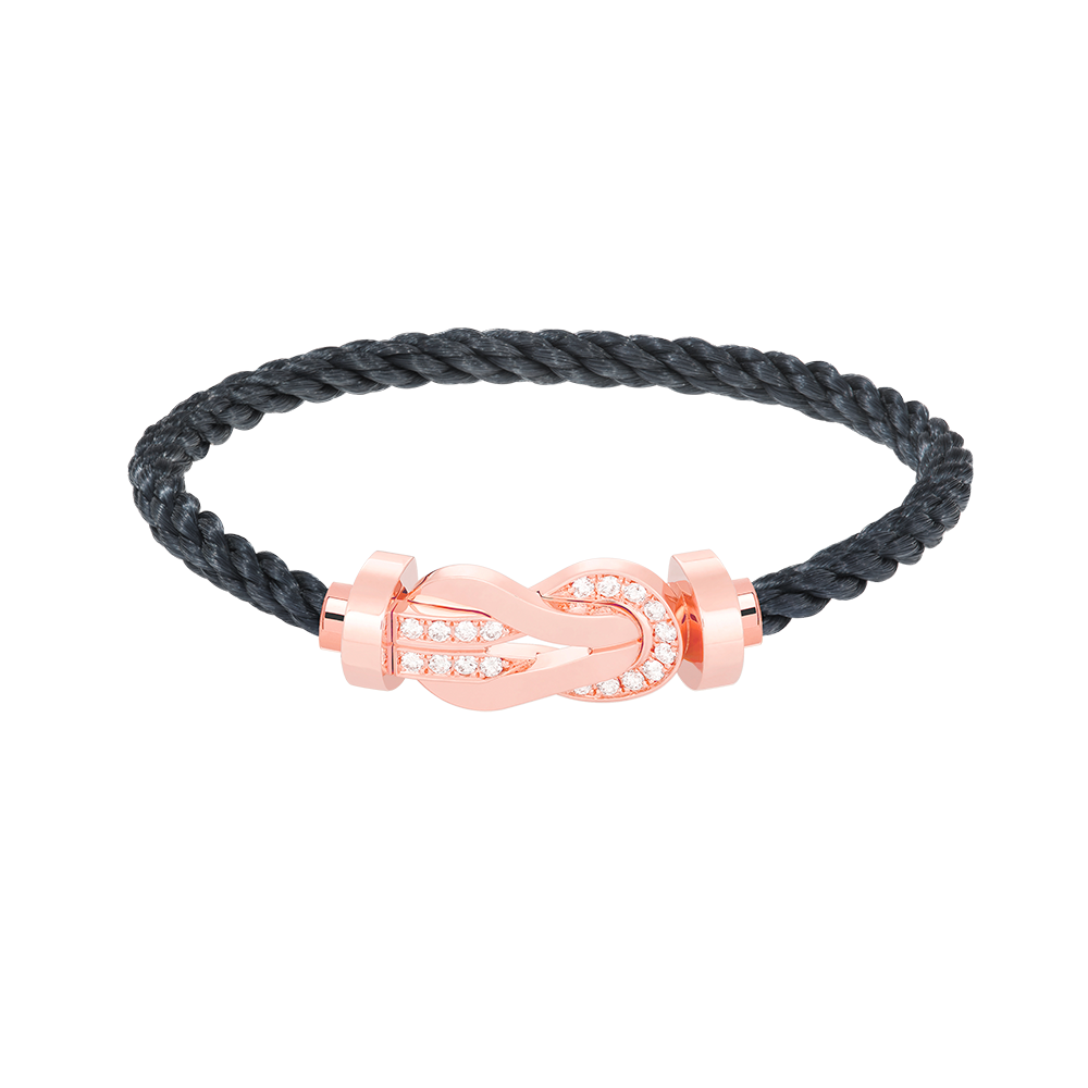 [Glitter Jewelry]CHANCE LARGE 8 FIGURE BUCKLE HALF DIAMOND BRACELET ROSE GOLD