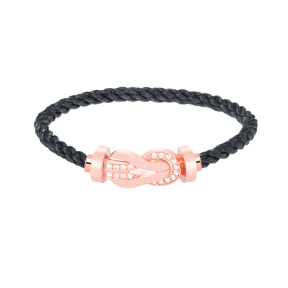 [Glitter Jewelry]CHANCE LARGE 8 FIGURE BUCKLE HALF DIAMOND BRACELET ROSE GOLD