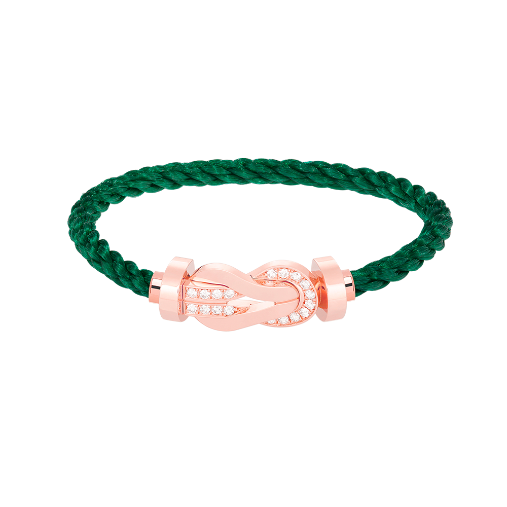 [Glitter Jewelry]CHANCE LARGE 8 FIGURE BUCKLE HALF DIAMOND BRACELET ROSE GOLD