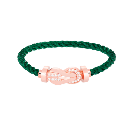 [Glitter Jewelry]CHANCE LARGE 8 FIGURE BUCKLE HALF DIAMOND BRACELET ROSE GOLD