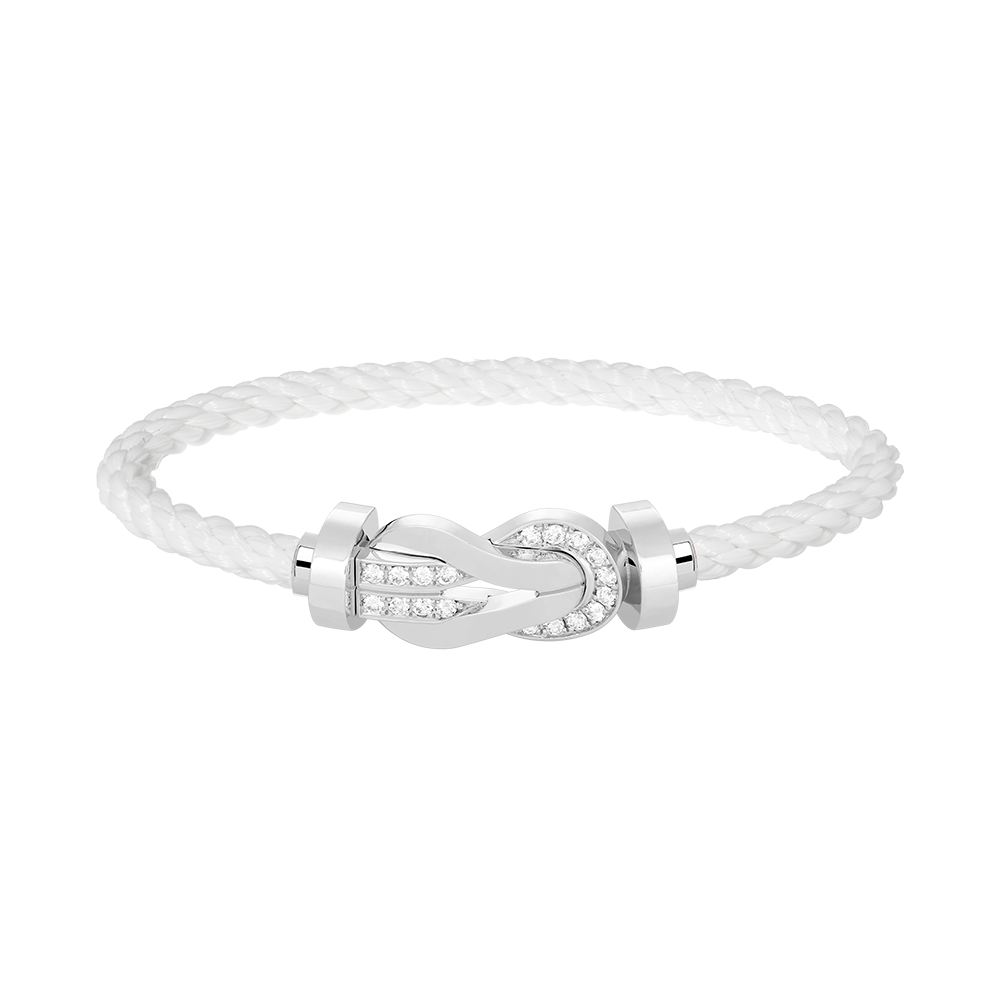 [Glitter Jewelry]CHANCE LARGE 8 FIGURE BUCKLE HALF DIAMOND BRACELET SILVER