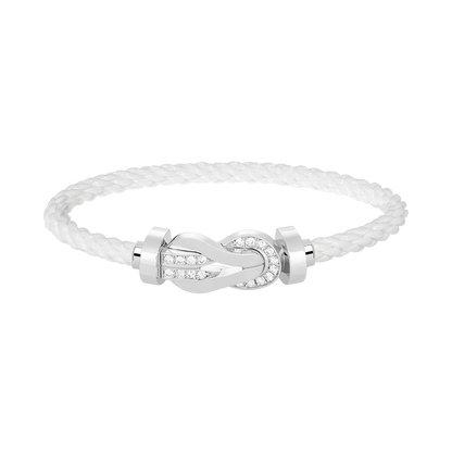 [Glitter Jewelry]CHANCE LARGE 8 FIGURE BUCKLE HALF DIAMOND BRACELET SILVER