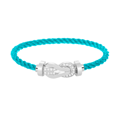 [Glitter Jewelry]CHANCE LARGE 8 FIGURE BUCKLE HALF DIAMOND BRACELET SILVER