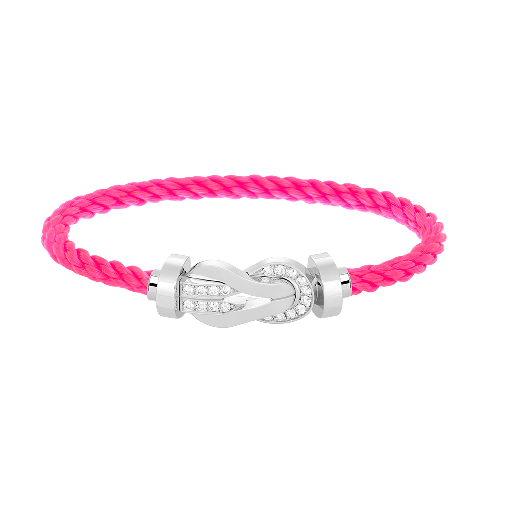 [Glitter Jewelry]CHANCE LARGE 8 FIGURE BUCKLE HALF DIAMOND BRACELET SILVER