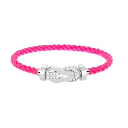 [Glitter Jewelry]CHANCE LARGE 8 FIGURE BUCKLE HALF DIAMOND BRACELET SILVER