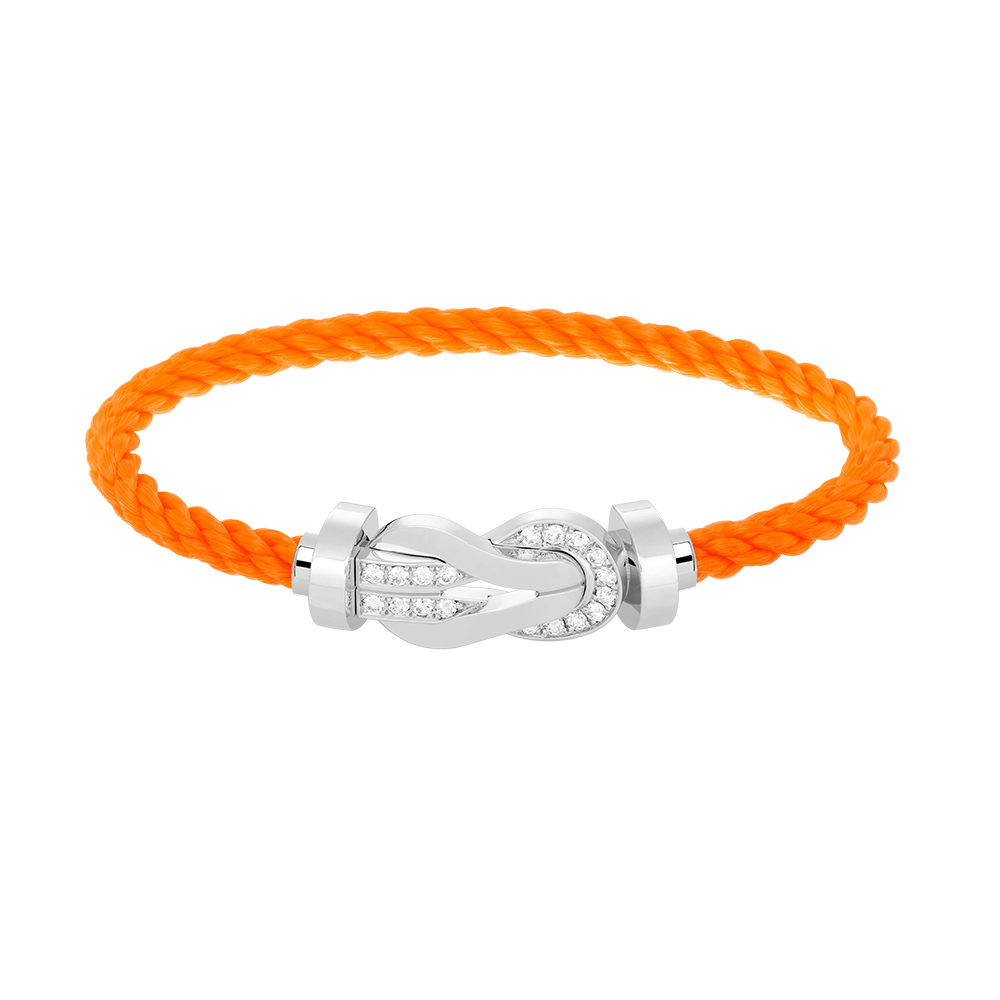 [Glitter Jewelry]CHANCE LARGE 8 FIGURE BUCKLE HALF DIAMOND BRACELET SILVER