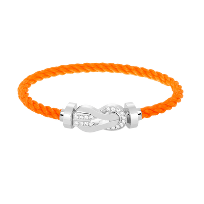 [Glitter Jewelry]CHANCE LARGE 8 FIGURE BUCKLE HALF DIAMOND BRACELET SILVER