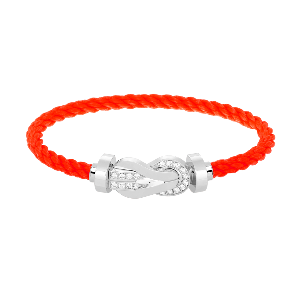 [Glitter Jewelry]CHANCE LARGE 8 FIGURE BUCKLE HALF DIAMOND BRACELET SILVER