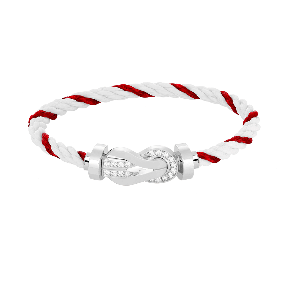 [Glitter Jewelry]CHANCE LARGE 8 FIGURE BUCKLE HALF DIAMOND BRACELET SILVER