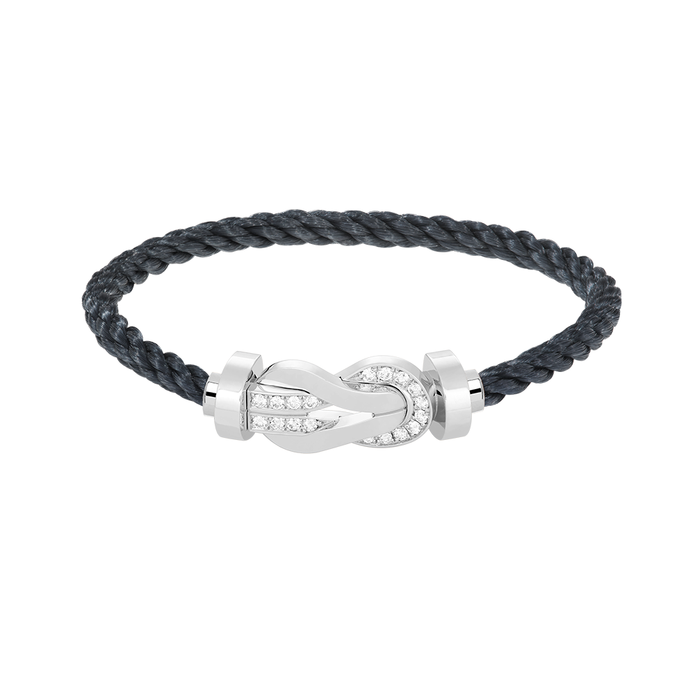 [Glitter Jewelry]CHANCE LARGE 8 FIGURE BUCKLE HALF DIAMOND BRACELET SILVER