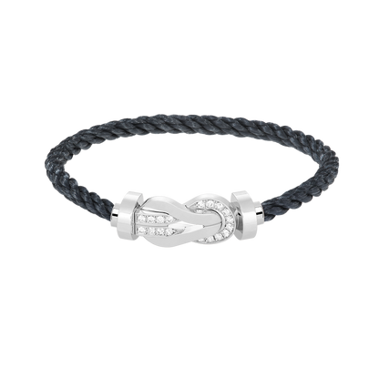 [Glitter Jewelry]CHANCE LARGE 8 FIGURE BUCKLE HALF DIAMOND BRACELET SILVER