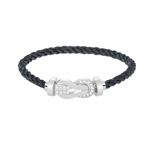 [Glitter Jewelry]CHANCE LARGE 8 FIGURE BUCKLE HALF DIAMOND BRACELET SILVER