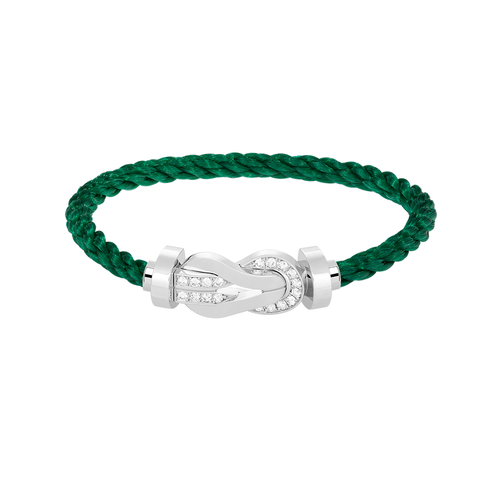 [Glitter Jewelry]CHANCE LARGE 8 FIGURE BUCKLE HALF DIAMOND BRACELET SILVER
