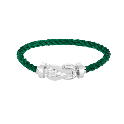 [Glitter Jewelry]CHANCE LARGE 8 FIGURE BUCKLE HALF DIAMOND BRACELET SILVER