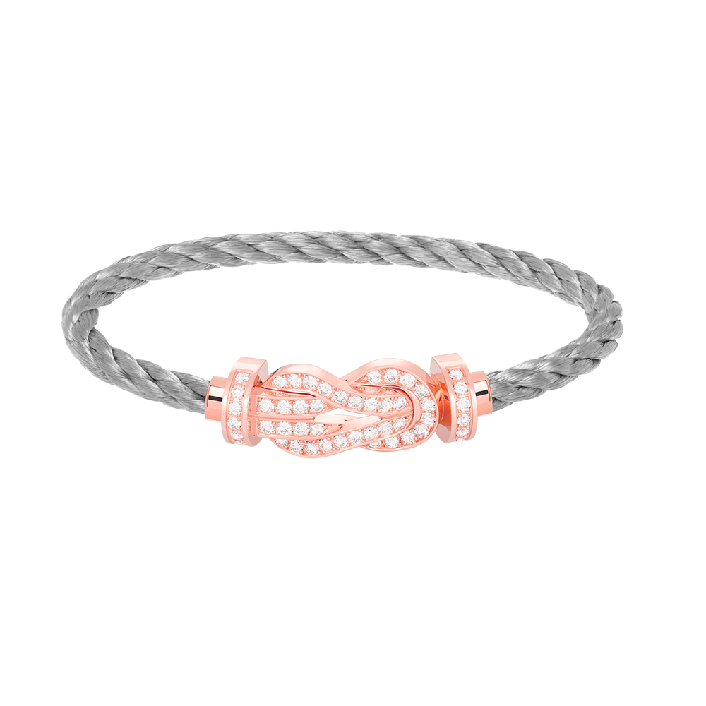 [Glitter Jewelry]CHANCE LARGE 8 FIGURE BUCKLE FULL DIAMOND BRACELET ROSE GOLD