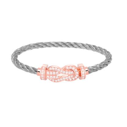 [Glitter Jewelry]CHANCE LARGE 8 FIGURE BUCKLE FULL DIAMOND BRACELET ROSE GOLD