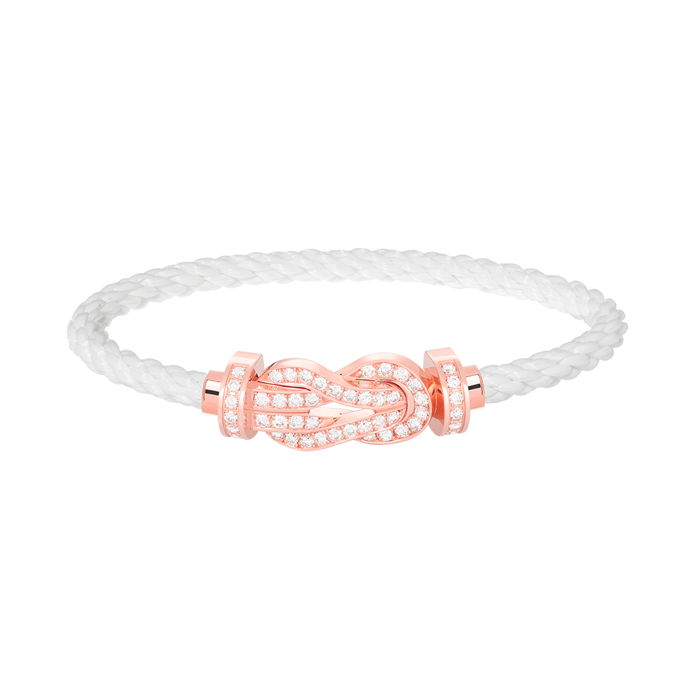 [Glitter Jewelry]CHANCE LARGE 8 FIGURE BUCKLE FULL DIAMOND BRACELET ROSE GOLD