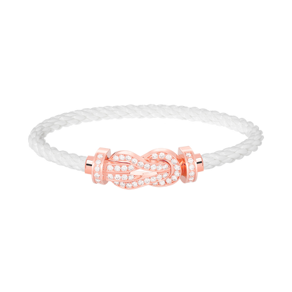 [Glitter Jewelry]CHANCE LARGE 8 FIGURE BUCKLE FULL DIAMOND BRACELET ROSE GOLD