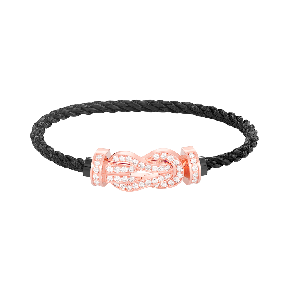 [Glitter Jewelry]CHANCE LARGE 8 FIGURE BUCKLE FULL DIAMOND BRACELET ROSE GOLD