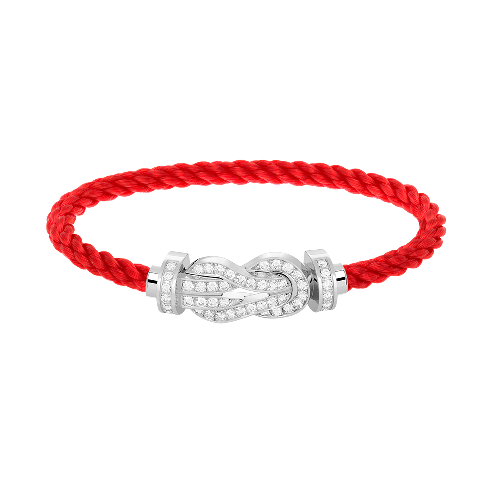 [Glitter Jewelry]CHANCE LARGE 8 FIGURE BUCKLE FULL DIAMOND BRACELET SILVER