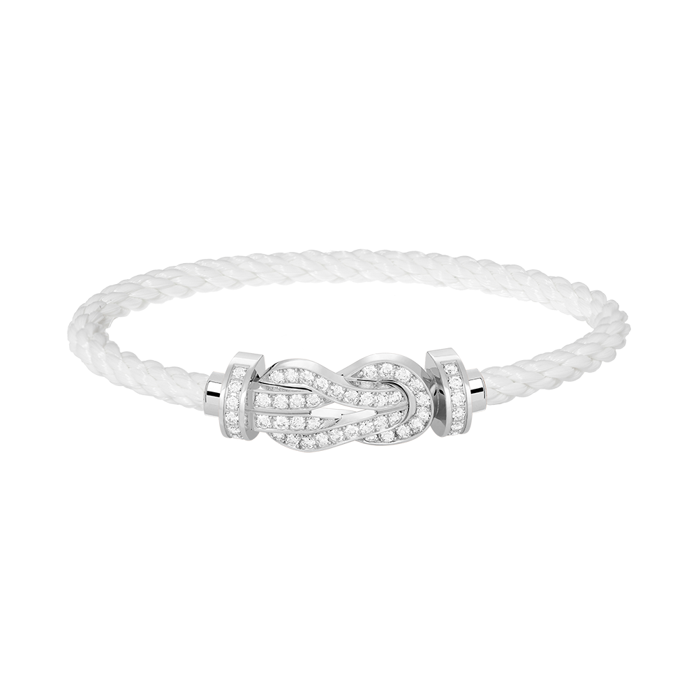 [Glitter Jewelry]CHANCE LARGE 8 FIGURE BUCKLE FULL DIAMOND BRACELET SILVER