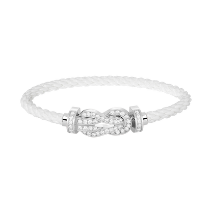 [Glitter Jewelry]CHANCE LARGE 8 FIGURE BUCKLE FULL DIAMOND BRACELET SILVER