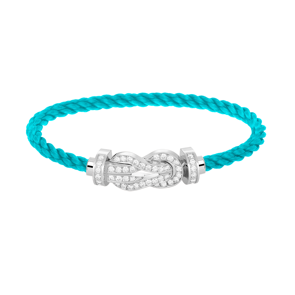 [Glitter Jewelry]CHANCE LARGE 8 FIGURE BUCKLE FULL DIAMOND BRACELET SILVER