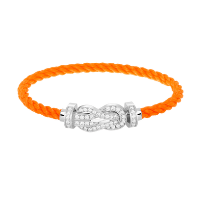 [Glitter Jewelry]CHANCE LARGE 8 FIGURE BUCKLE FULL DIAMOND BRACELET SILVER