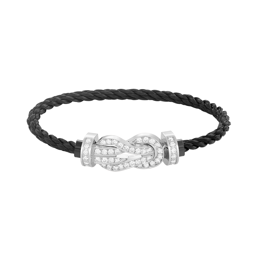 [Glitter Jewelry]CHANCE LARGE 8 FIGURE BUCKLE FULL DIAMOND BRACELET SILVER