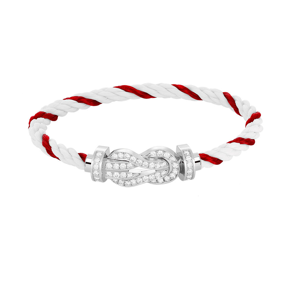 [Glitter Jewelry]CHANCE LARGE 8 FIGURE BUCKLE FULL DIAMOND BRACELET SILVER