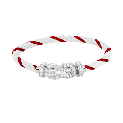 [Glitter Jewelry]CHANCE LARGE 8 FIGURE BUCKLE FULL DIAMOND BRACELET SILVER