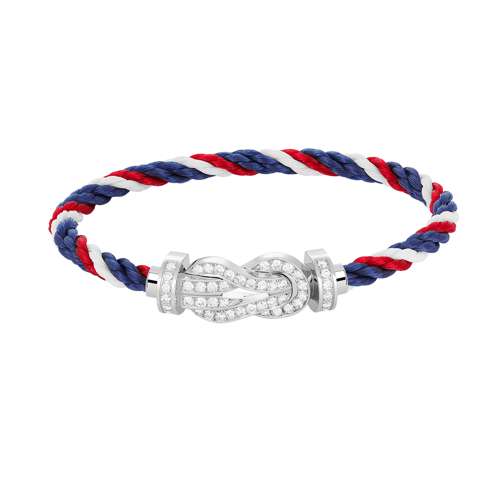 [Glitter Jewelry]CHANCE LARGE 8 FIGURE BUCKLE FULL DIAMOND BRACELET SILVER