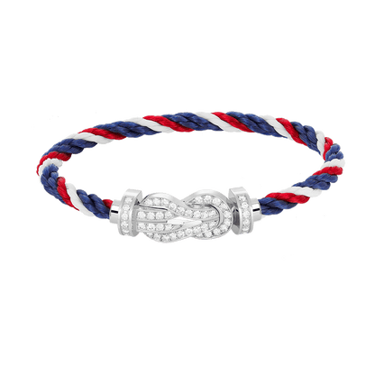 [Glitter Jewelry]CHANCE LARGE 8 FIGURE BUCKLE FULL DIAMOND BRACELET SILVER